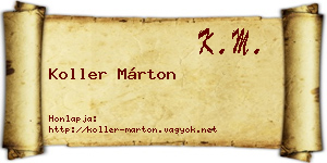 Koller Márton névjegykártya