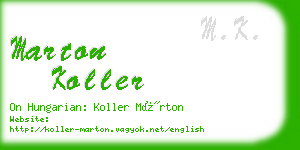 marton koller business card